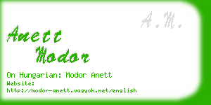anett modor business card